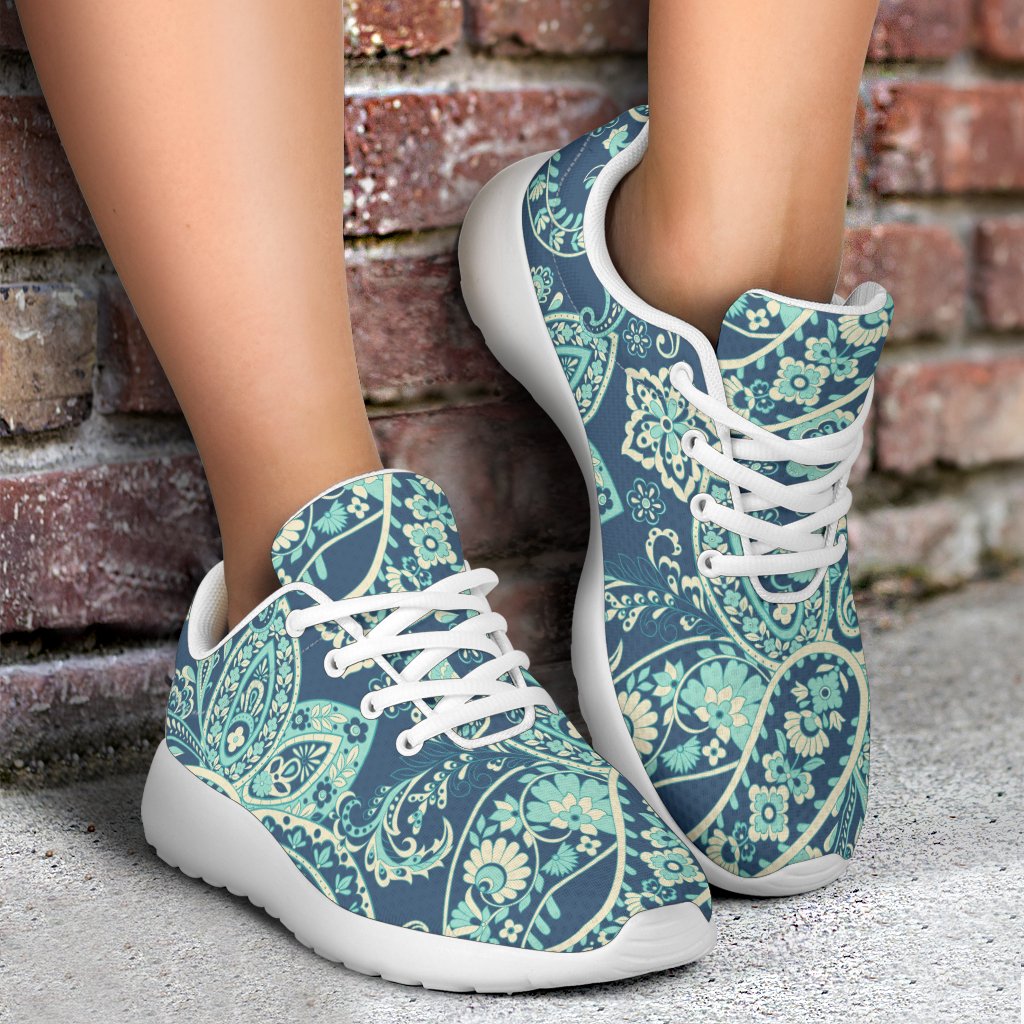 Blue Sky Paisley Bohemian Pattern Print Sport Shoes GearFrost