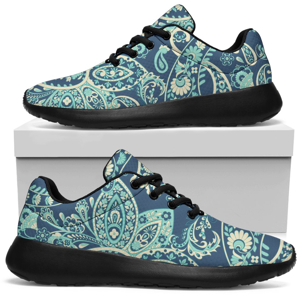 Blue Sky Paisley Bohemian Pattern Print Sport Shoes GearFrost