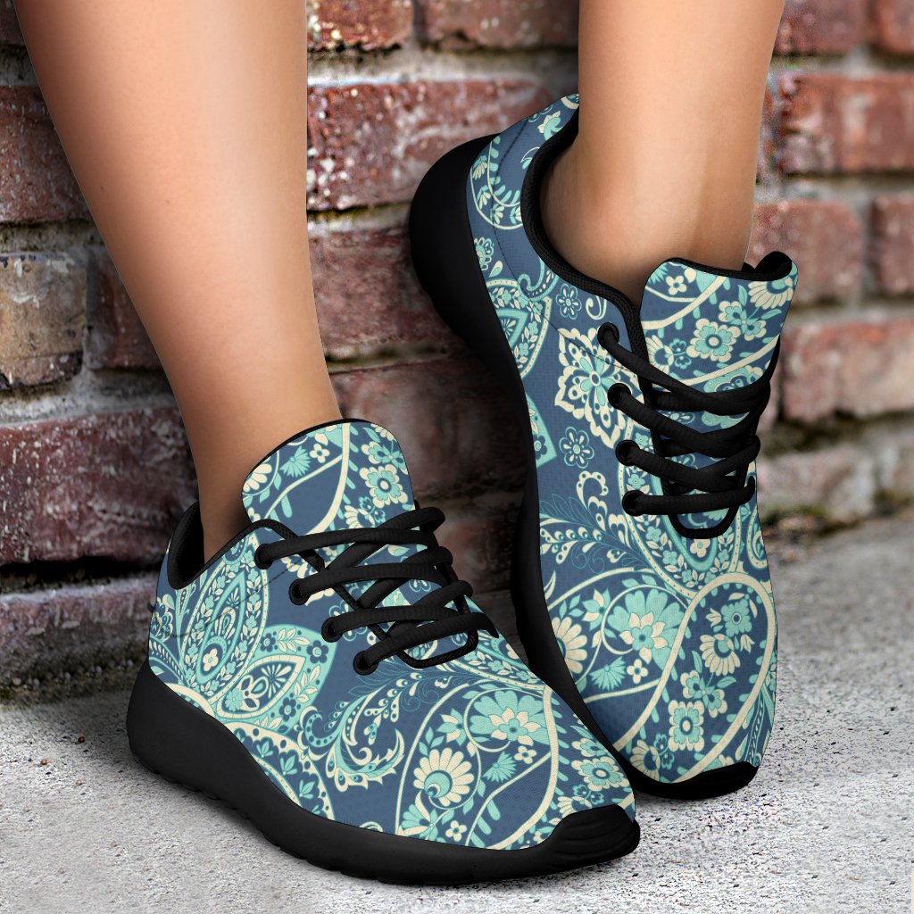 Blue Sky Paisley Bohemian Pattern Print Sport Shoes GearFrost