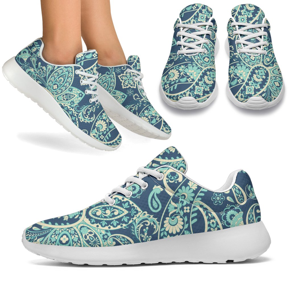 Blue Sky Paisley Bohemian Pattern Print Sport Shoes GearFrost