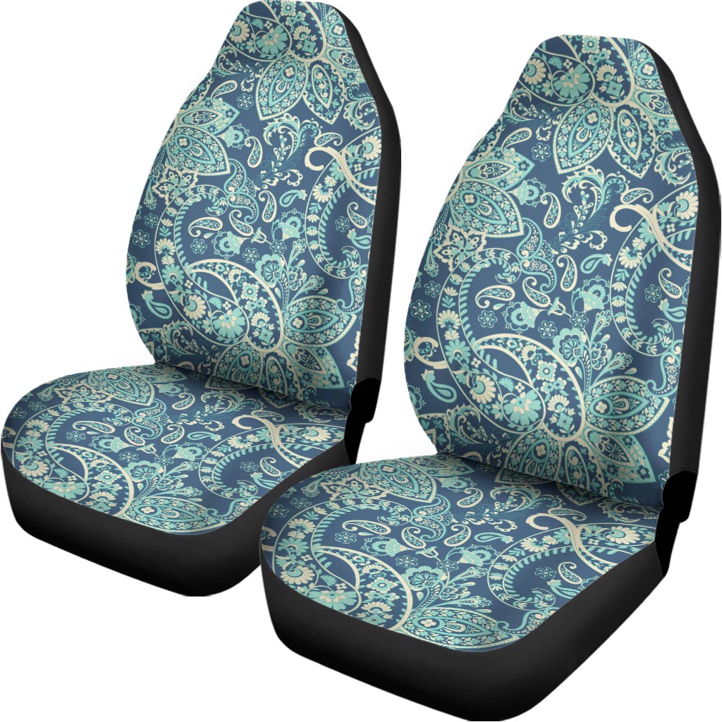 Blue Sky Paisley Bohemian Pattern Print Universal Fit Car Seat Covers