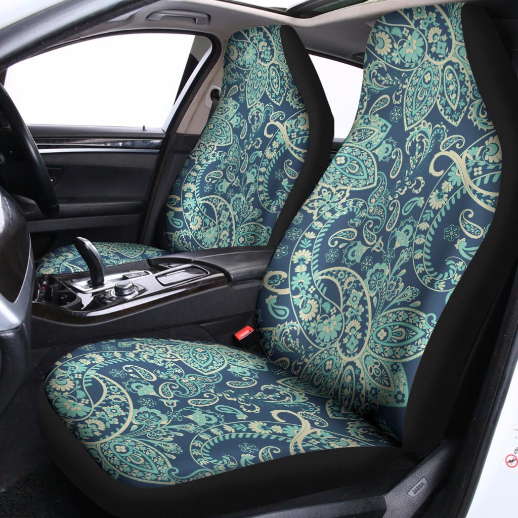 Blue Sky Paisley Bohemian Pattern Print Universal Fit Car Seat Covers