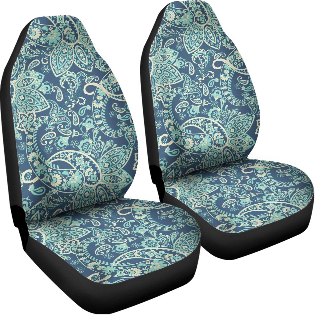 Blue Sky Paisley Bohemian Pattern Print Universal Fit Car Seat Covers