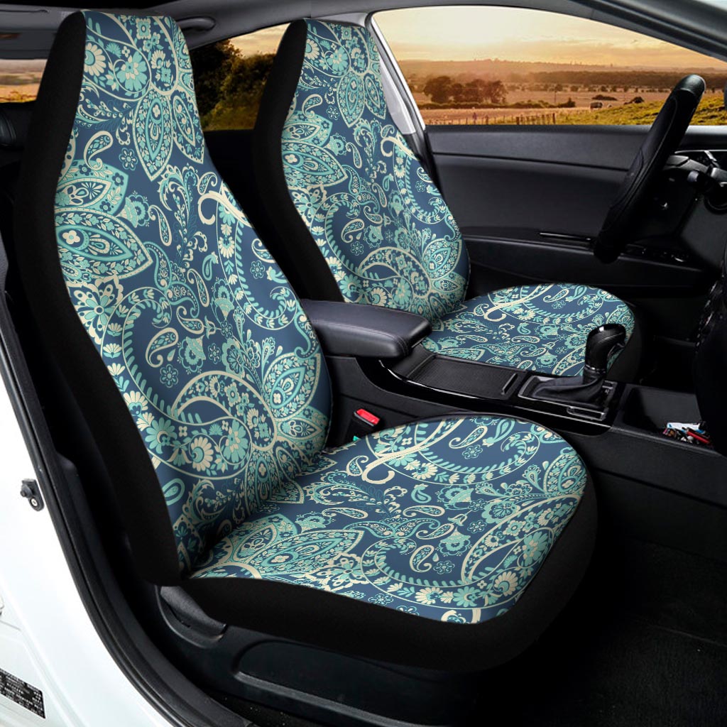 Blue Sky Paisley Bohemian Pattern Print Universal Fit Car Seat Covers