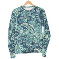 Blue Sky Paisley Bohemian Pattern Print Women's Crewneck Sweatshirt