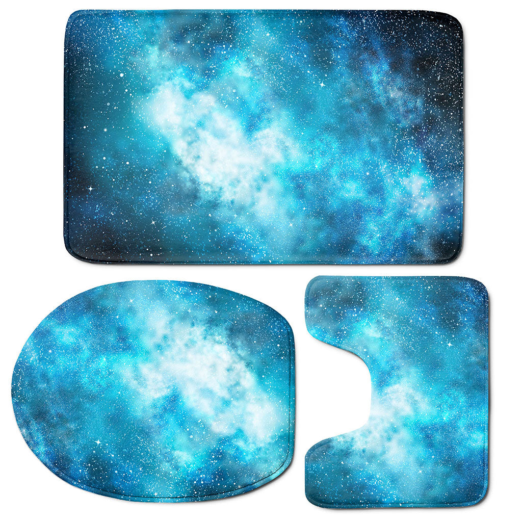 Blue Sky Universe Galaxy Space Print 3 Piece Bath Mat Set