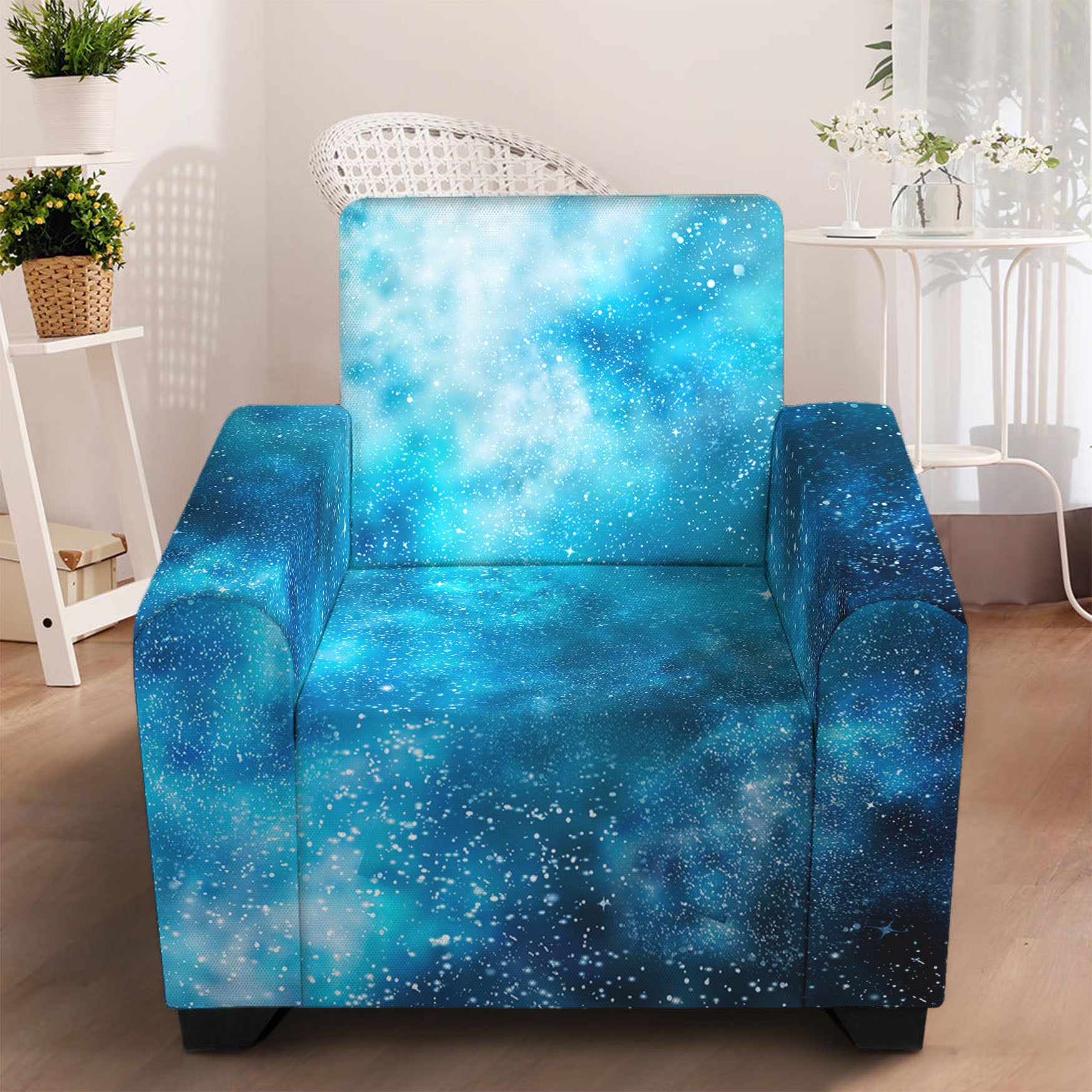 Blue Sky Universe Galaxy Space Print Armchair Slipcover