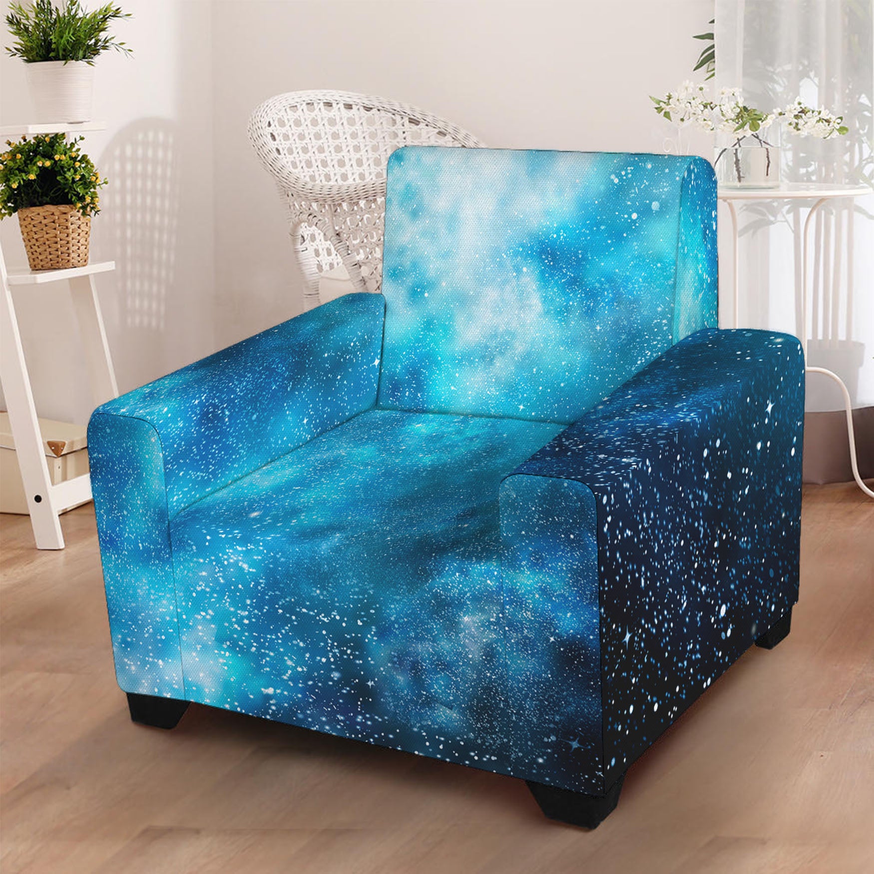 Blue Sky Universe Galaxy Space Print Armchair Slipcover