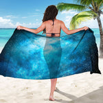 Blue Sky Universe Galaxy Space Print Beach Sarong Wrap