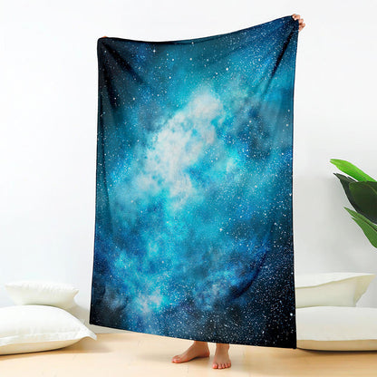 Blue Sky Universe Galaxy Space Print Blanket