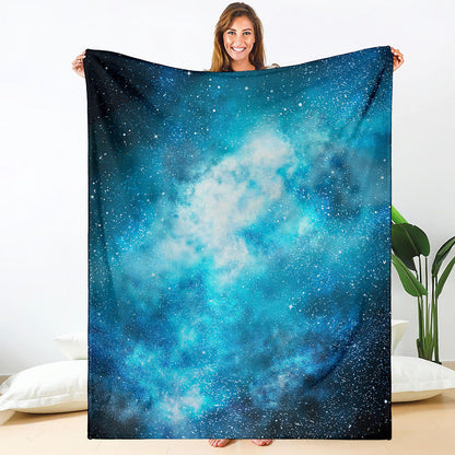 Blue Sky Universe Galaxy Space Print Blanket