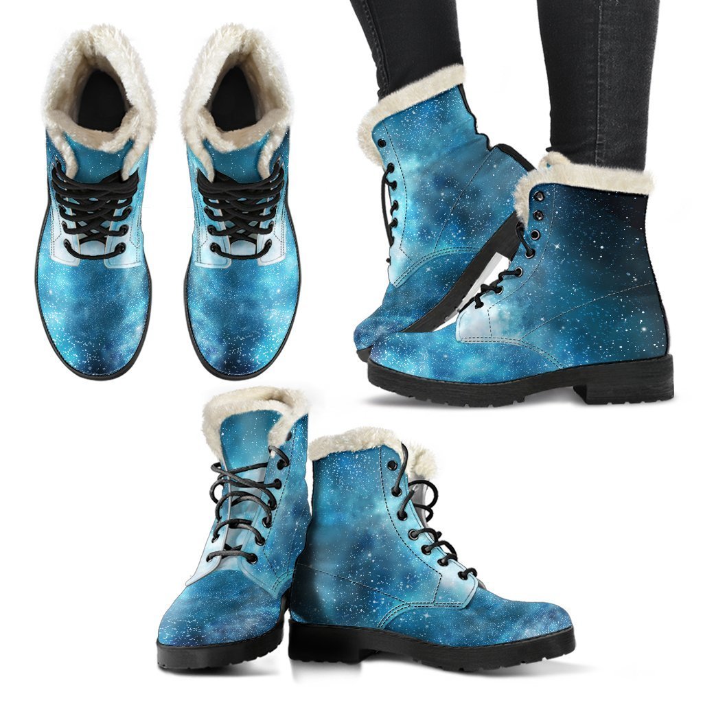 Blue Sky Universe Galaxy Space Print Comfy Boots GearFrost