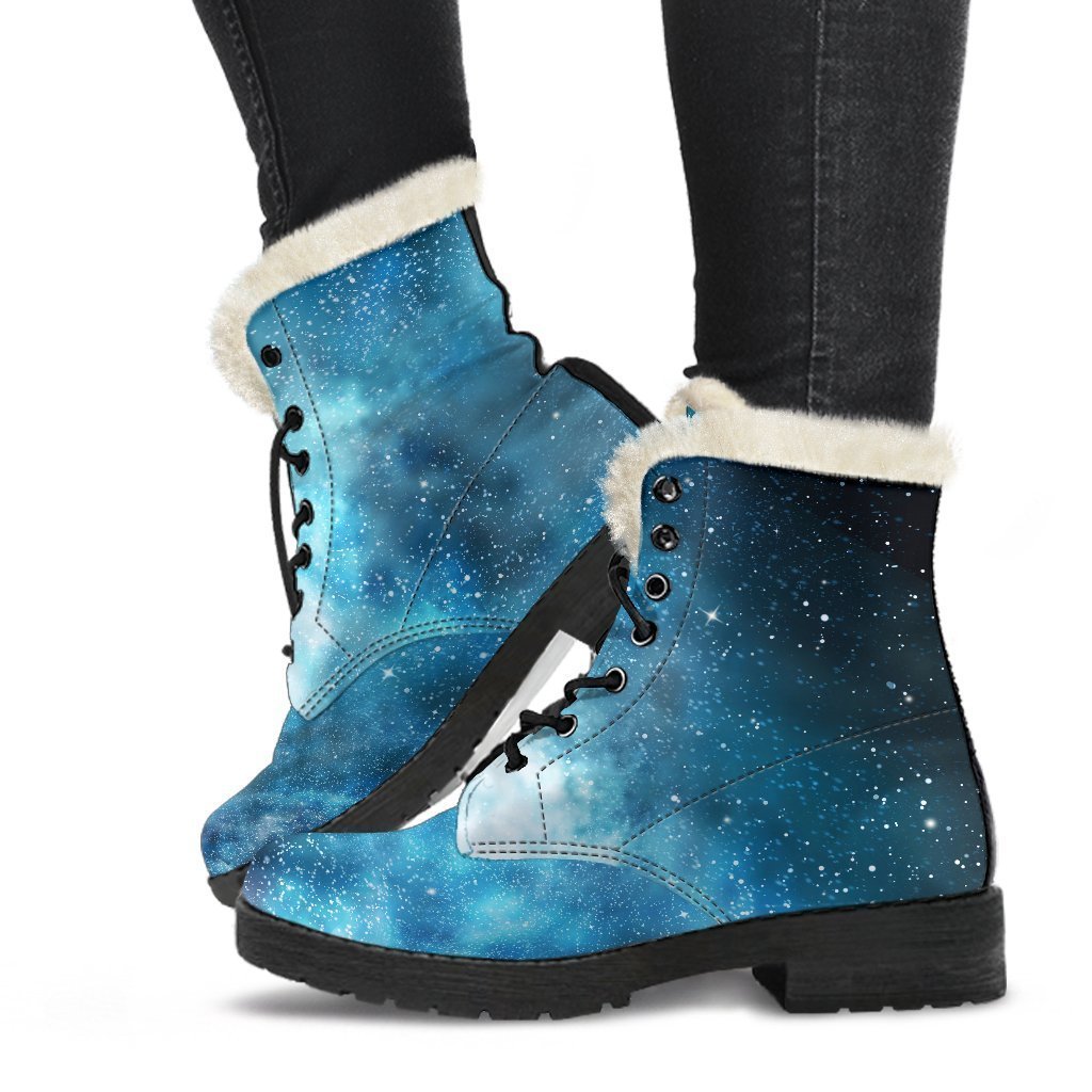 Blue Sky Universe Galaxy Space Print Comfy Boots GearFrost