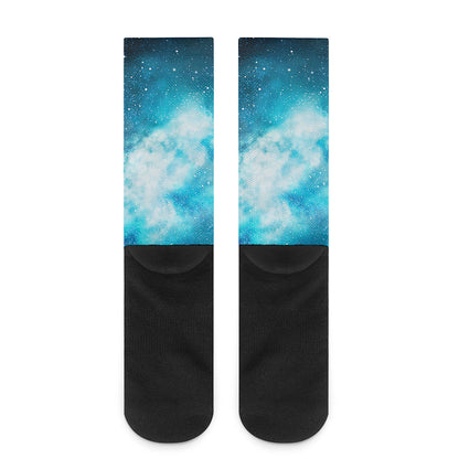 Blue Sky Universe Galaxy Space Print Crew Socks