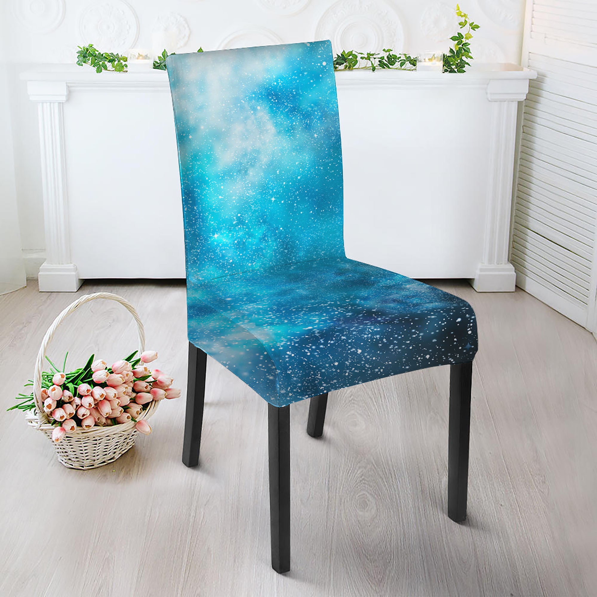 Blue Sky Universe Galaxy Space Print Dining Chair Slipcover