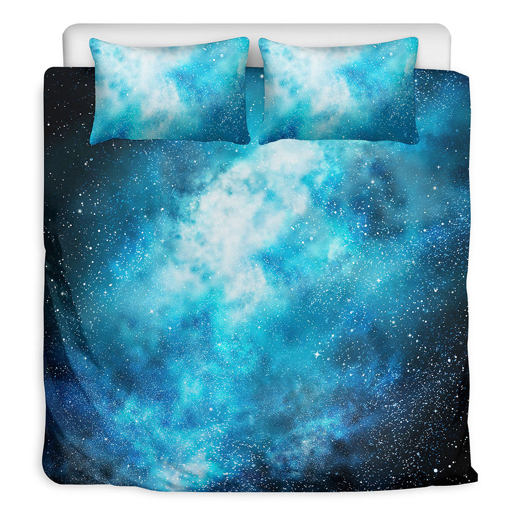 Blue Sky Universe Galaxy Space Print Duvet Cover Bedding Set
