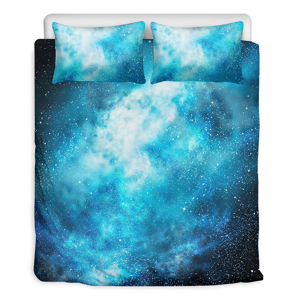 Blue Sky Universe Galaxy Space Print Duvet Cover Bedding Set