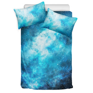 Blue Sky Universe Galaxy Space Print Duvet Cover Bedding Set