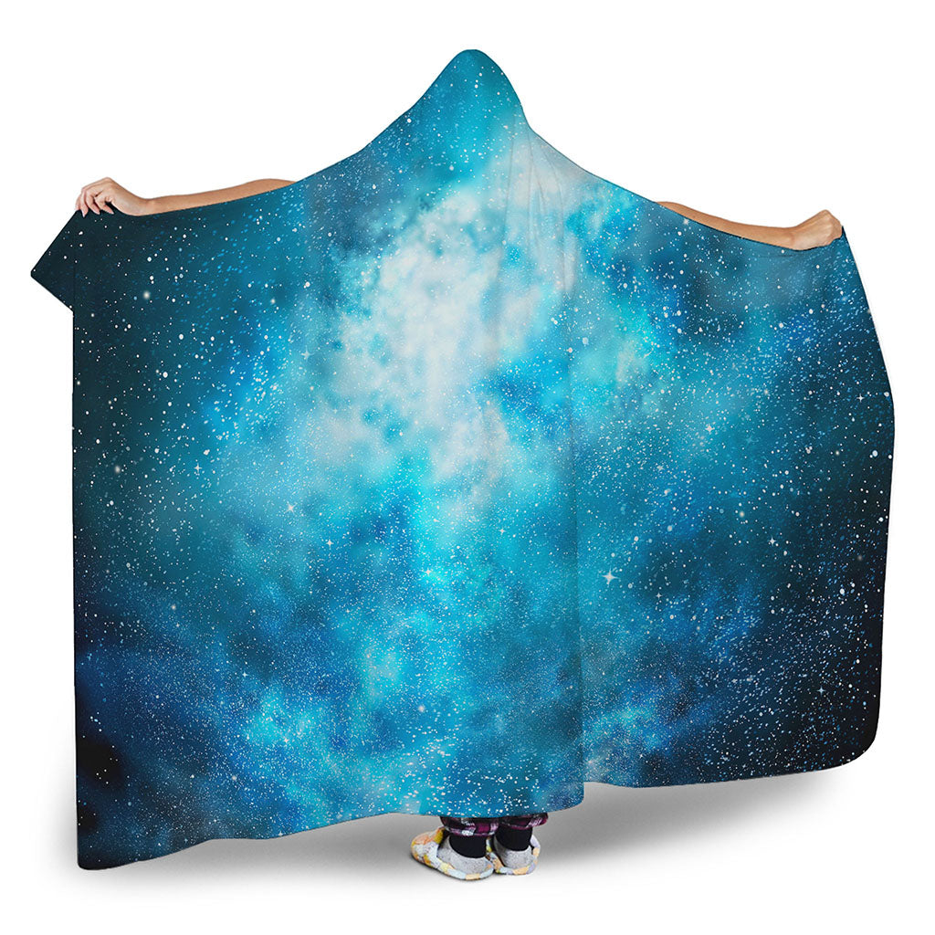 Blue Sky Universe Galaxy Space Print Hooded Blanket