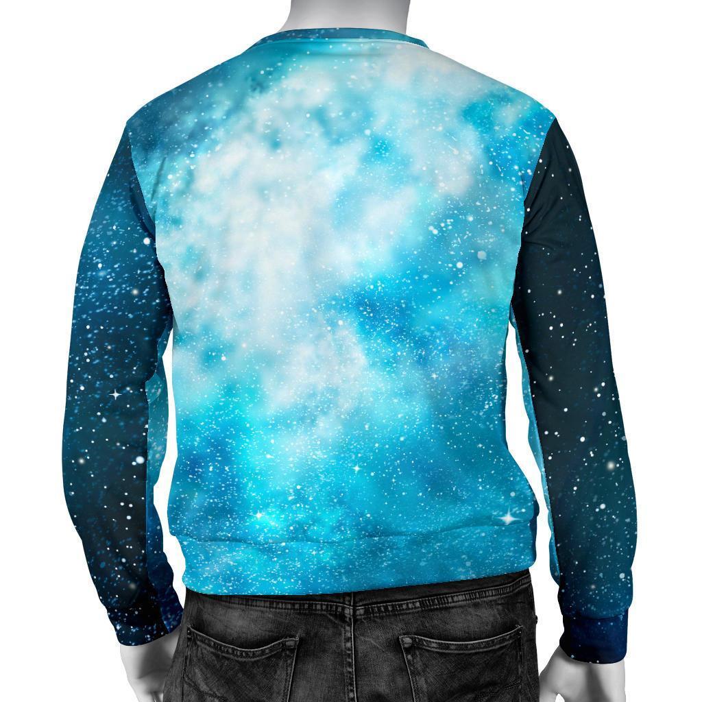 Blue Sky Universe Galaxy Space Print Men's Crewneck Sweatshirt GearFrost