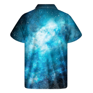 Blue Sky Universe Galaxy Space Print Men's Short Sleeve Shirt