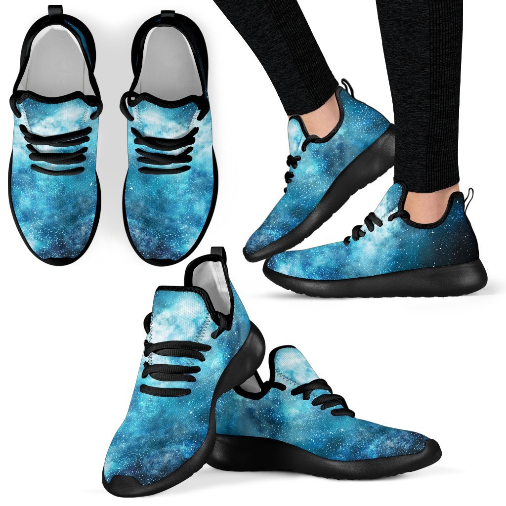Blue Sky Universe Galaxy Space Print Mesh Knit Shoes GearFrost