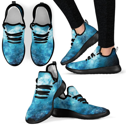 Blue Sky Universe Galaxy Space Print Mesh Knit Shoes GearFrost