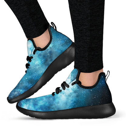 Blue Sky Universe Galaxy Space Print Mesh Knit Shoes GearFrost