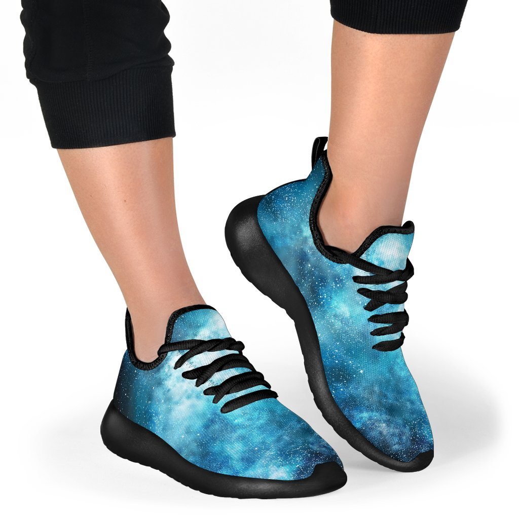 Blue Sky Universe Galaxy Space Print Mesh Knit Shoes GearFrost