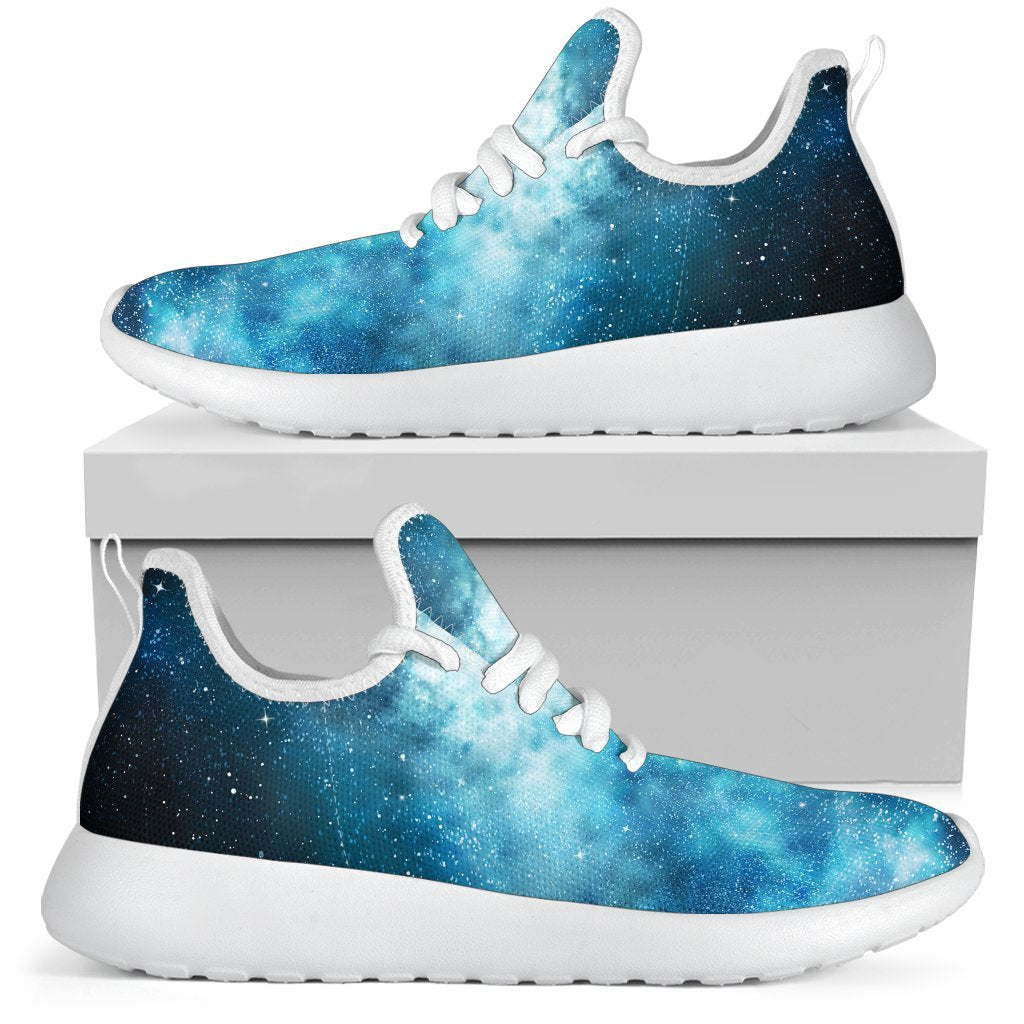 Blue Sky Universe Galaxy Space Print Mesh Knit Shoes GearFrost