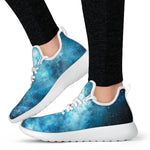 Blue Sky Universe Galaxy Space Print Mesh Knit Shoes GearFrost