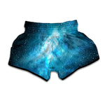 Blue Sky Universe Galaxy Space Print Muay Thai Boxing Shorts