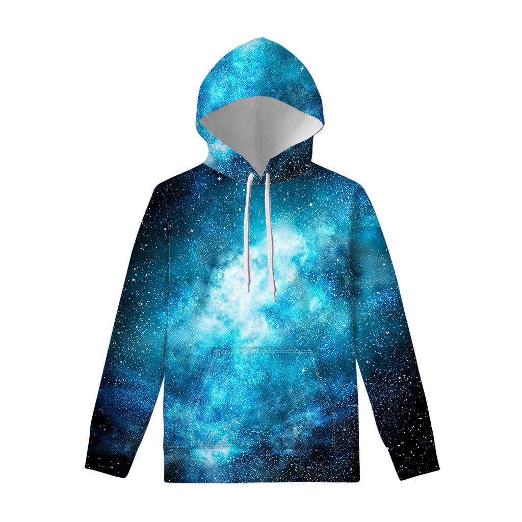 Blue Sky Universe Galaxy Space Print Pullover Hoodie