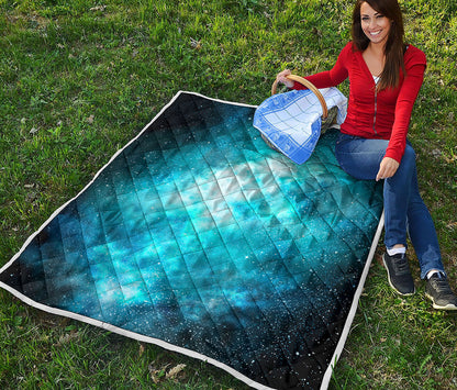 Blue Sky Universe Galaxy Space Print Quilt