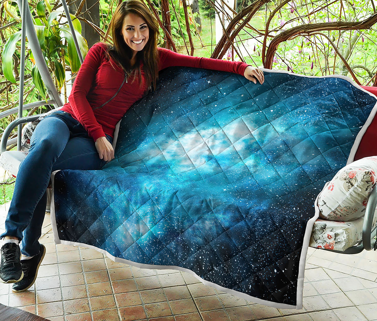 Blue Sky Universe Galaxy Space Print Quilt