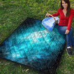 Blue Sky Universe Galaxy Space Print Quilt