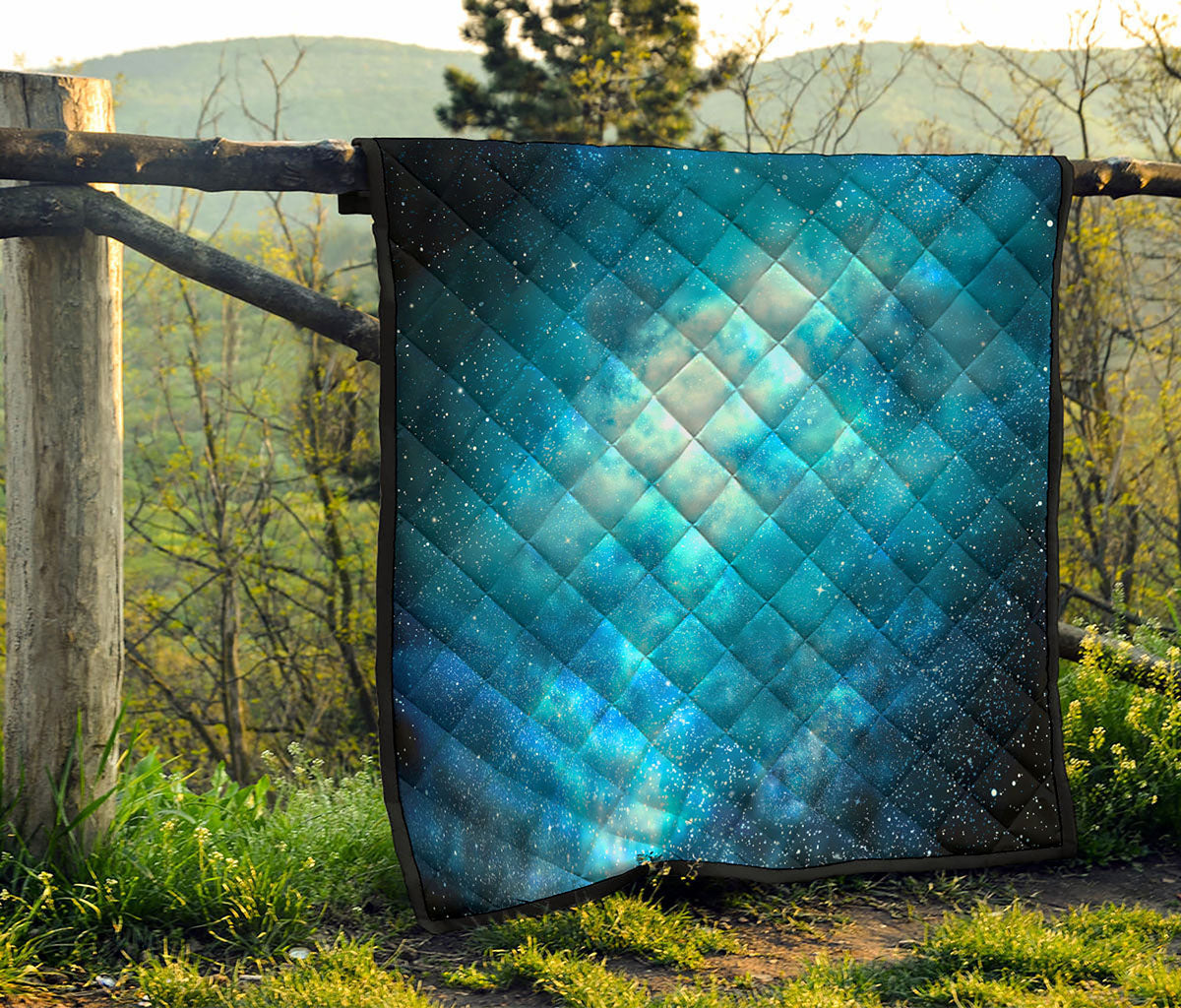 Blue Sky Universe Galaxy Space Print Quilt