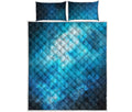 Blue Sky Universe Galaxy Space Print Quilt Bed Set