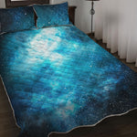 Blue Sky Universe Galaxy Space Print Quilt Bed Set