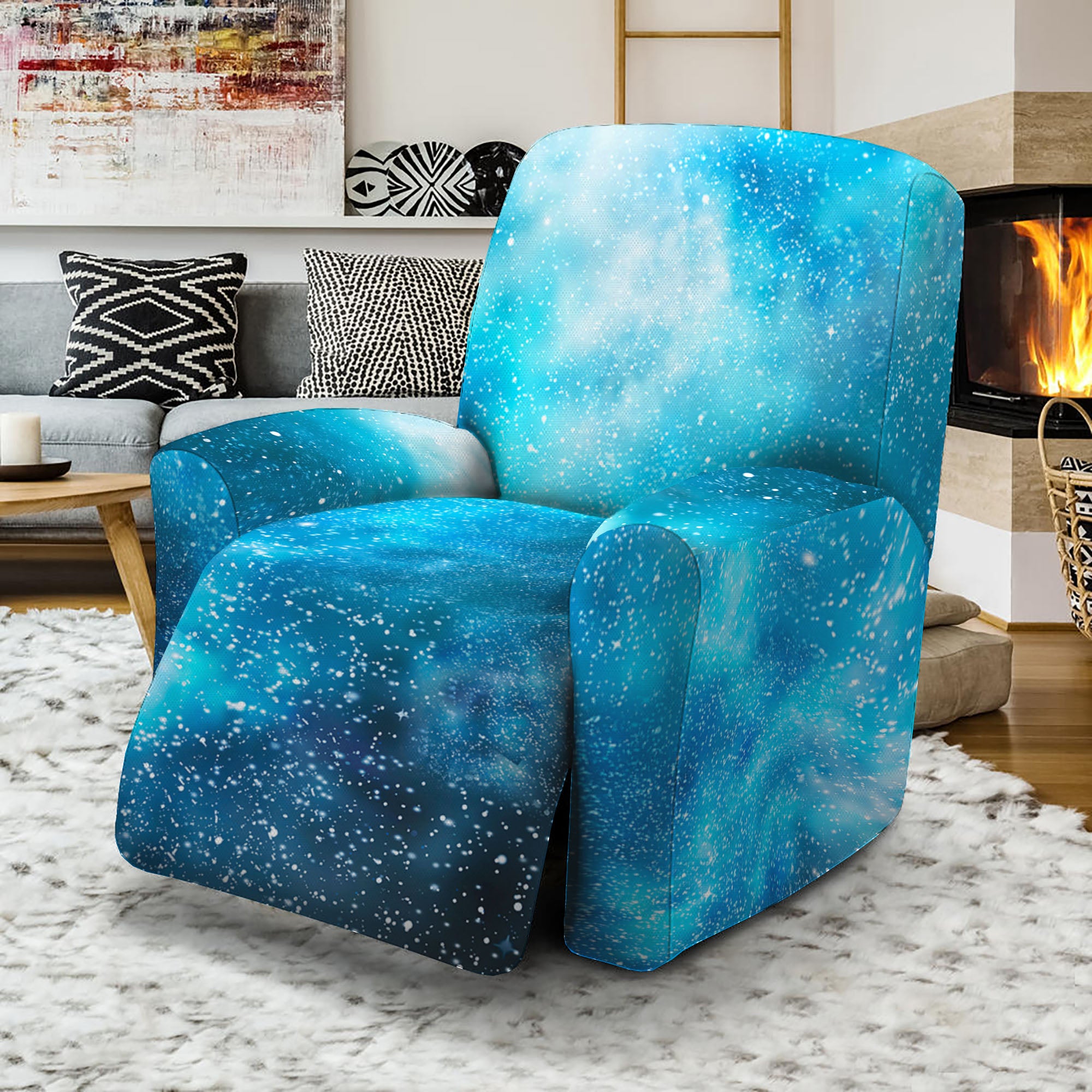 Blue Sky Universe Galaxy Space Print Recliner Slipcover