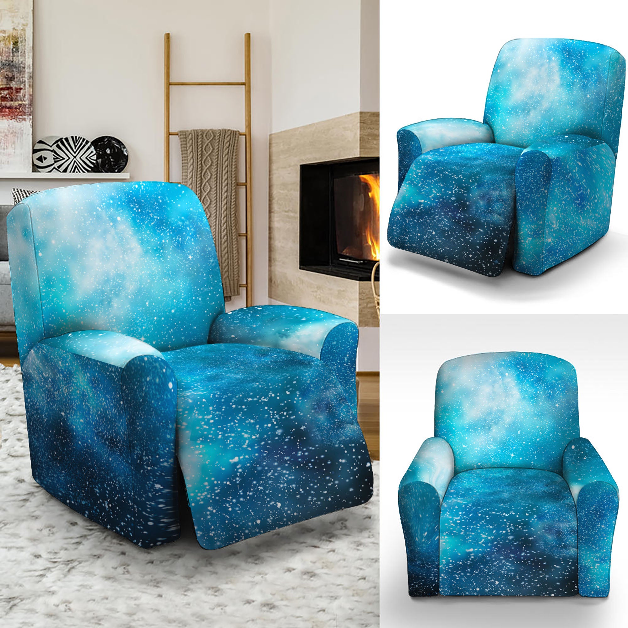 Blue Sky Universe Galaxy Space Print Recliner Slipcover