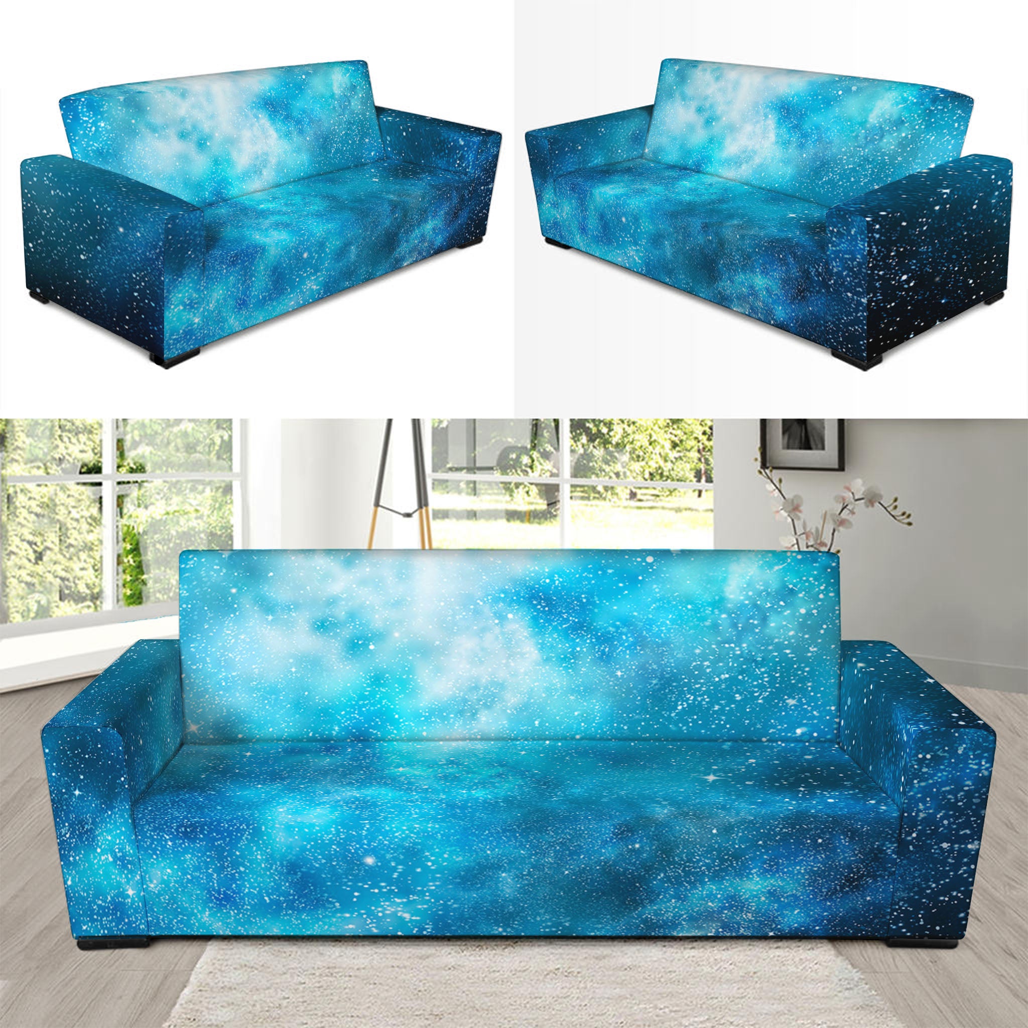 Blue Sky Universe Galaxy Space Print Sofa Slipcover