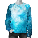 Blue Sky Universe Galaxy Space Print Women's Crewneck Sweatshirt GearFrost