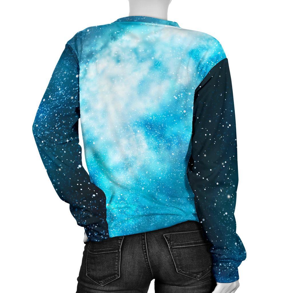 Blue Sky Universe Galaxy Space Print Women's Crewneck Sweatshirt GearFrost