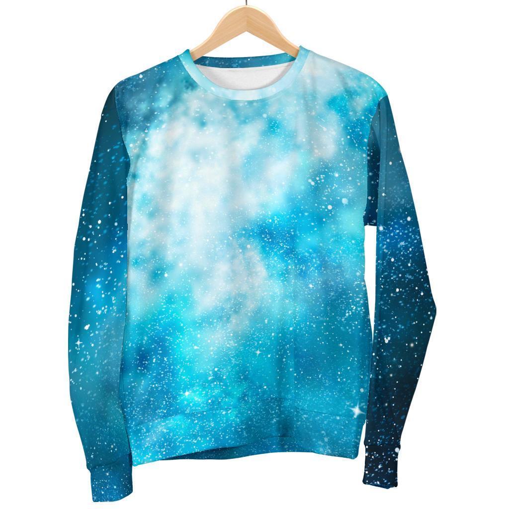 Blue Sky Universe Galaxy Space Print Women's Crewneck Sweatshirt GearFrost