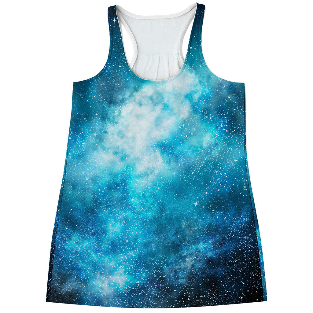 Blue Sky Universe Galaxy Space Print Women's Racerback Tank Top