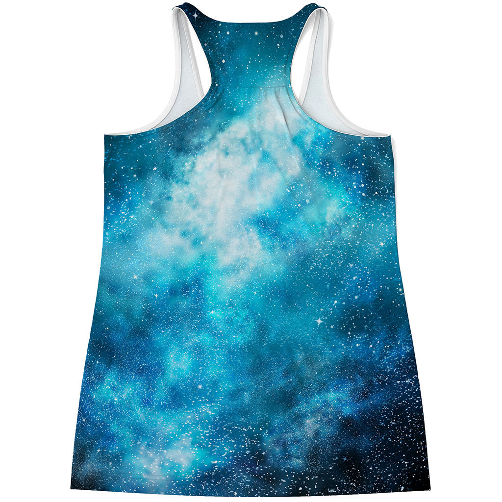 Blue Sky Universe Galaxy Space Print Women's Racerback Tank Top