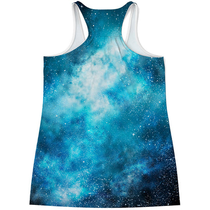 Blue Sky Universe Galaxy Space Print Women's Racerback Tank Top