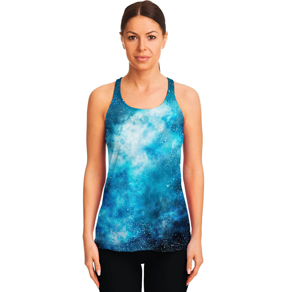 Blue Sky Universe Galaxy Space Print Women's Racerback Tank Top