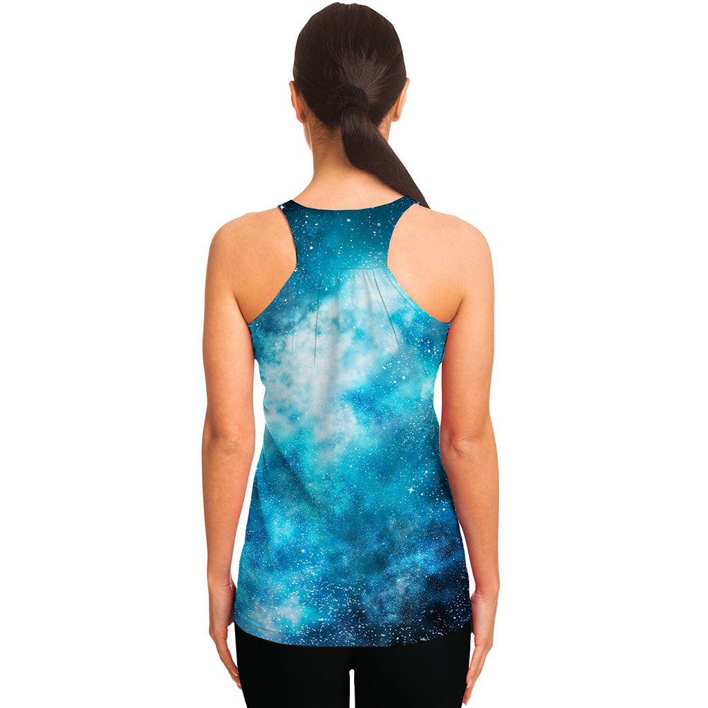 Blue Sky Universe Galaxy Space Print Women's Racerback Tank Top